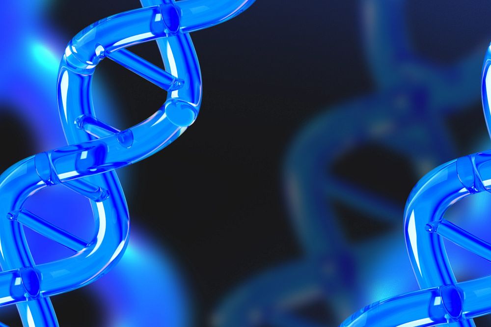 Editable science blue DNA background, remix design