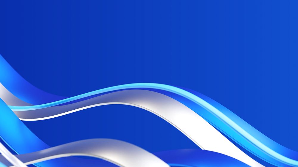 Blue desktop wallpaper, editable wavy border