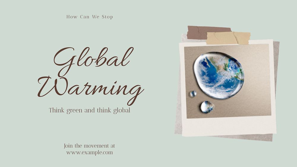 Global warming blog banner template, editable design