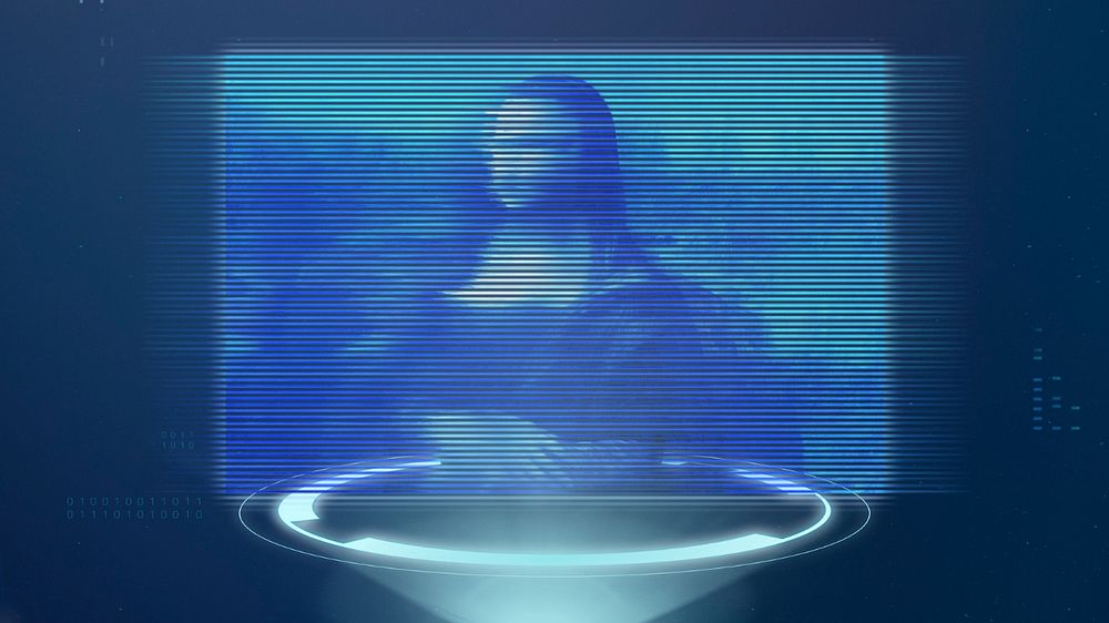 Mona Lisa desktop wallpaper futuristic motion glitch, Leonardo Da Vinci's famous painting, editable design. Remixed by…