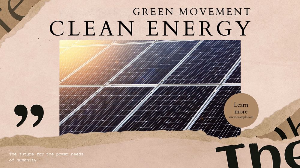 Clean energy blog banner template, editable design