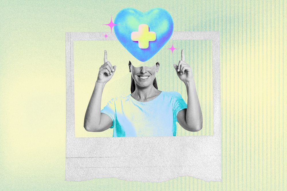 Editable healthcare collage remix, instant photo frame