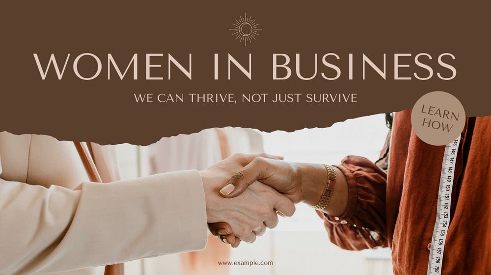 Women in business blog banner template, editable design