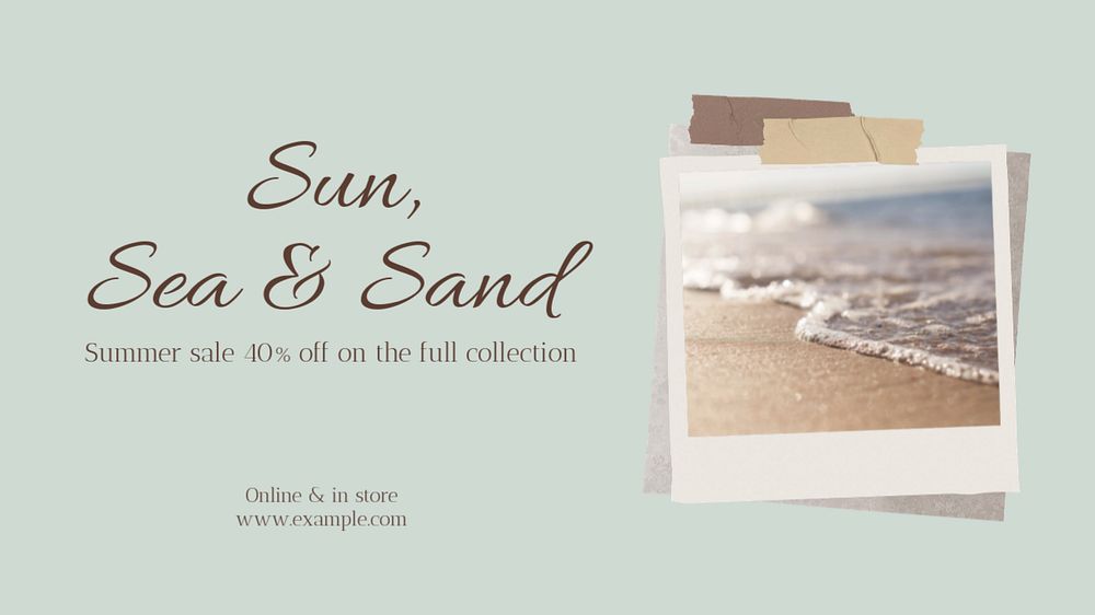 Summer sale blog banner template, editable design