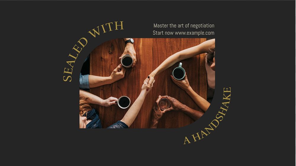 Handshake blog banner template, editable design