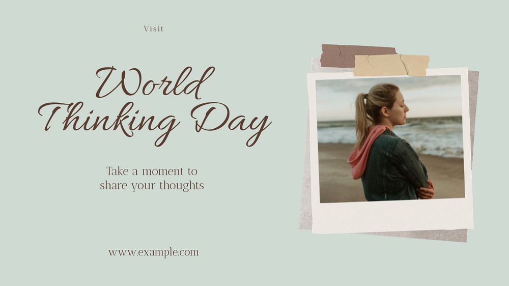 World thinking day blog banner template, editable design