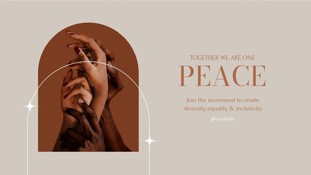 Peace, diversity & equality blog banner template, editable design