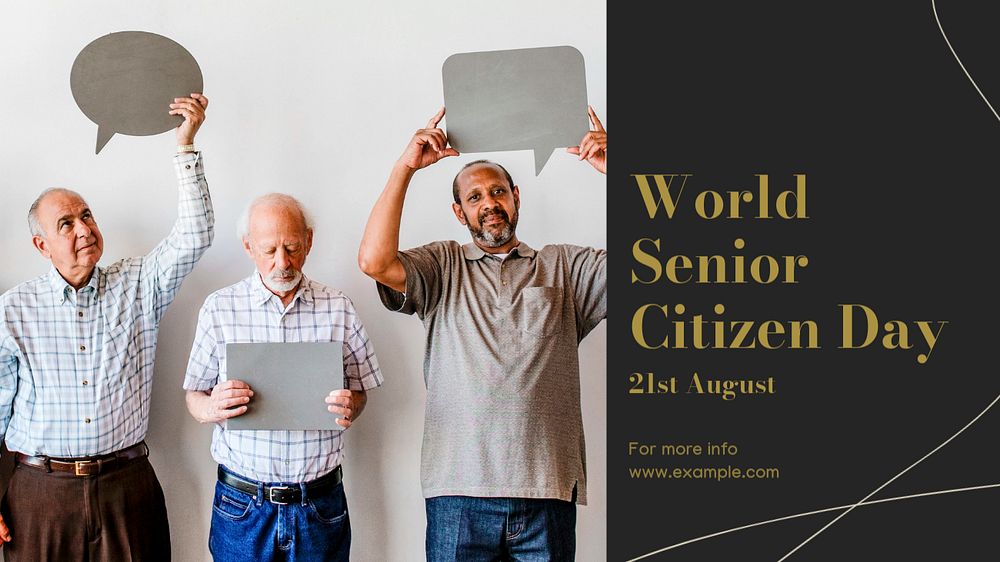 Senior citizen day blog banner template, editable design