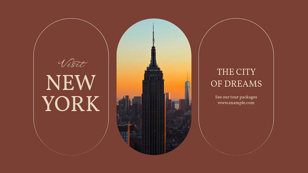 New York travel blog banner template, editable design