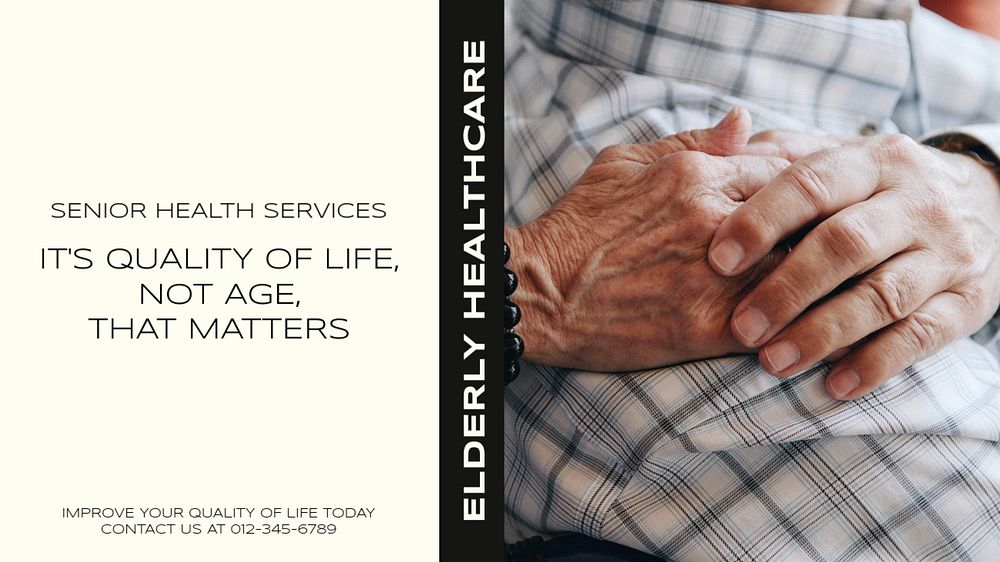 Elderly healthcare blog banner template, editable design