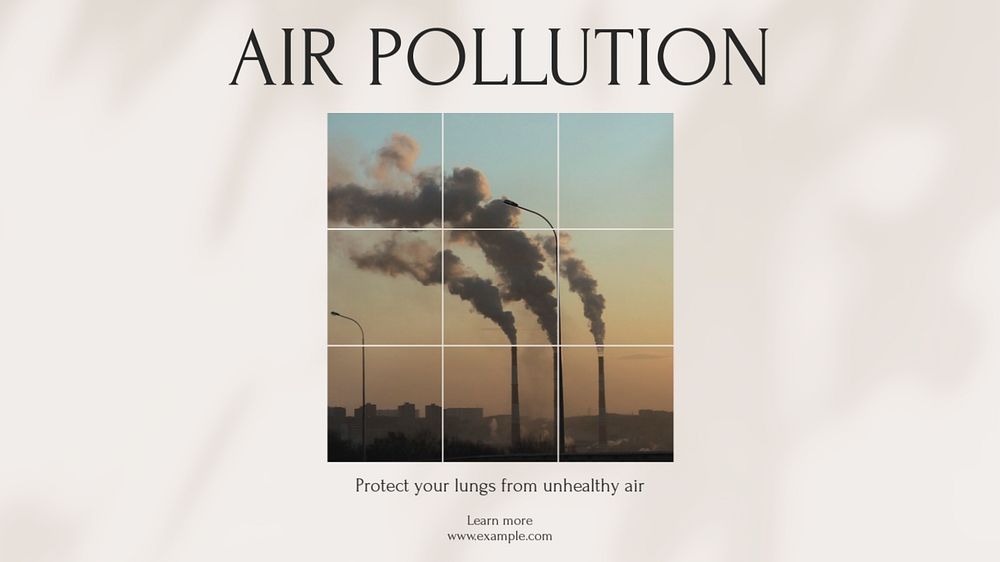 Air pollution blog banner template, editable design