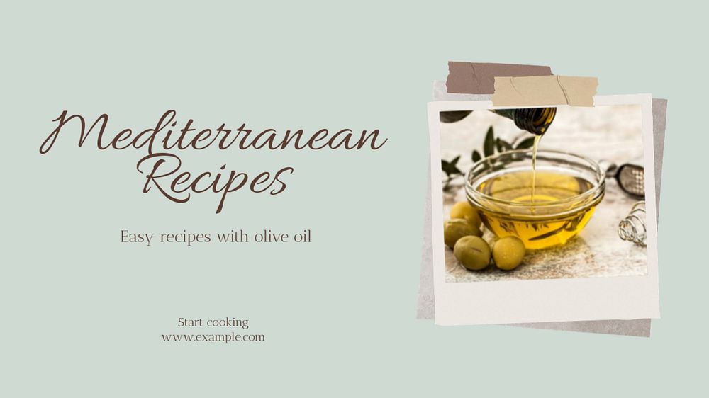 Mediterranean recipes blog banner template, editable design