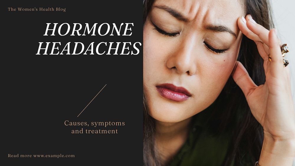 Hormone headaches blog banner template, editable design