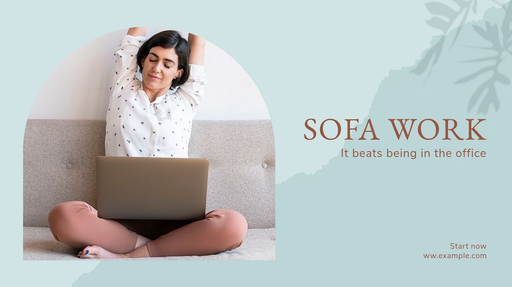 Sofa work blog banner template, editable design