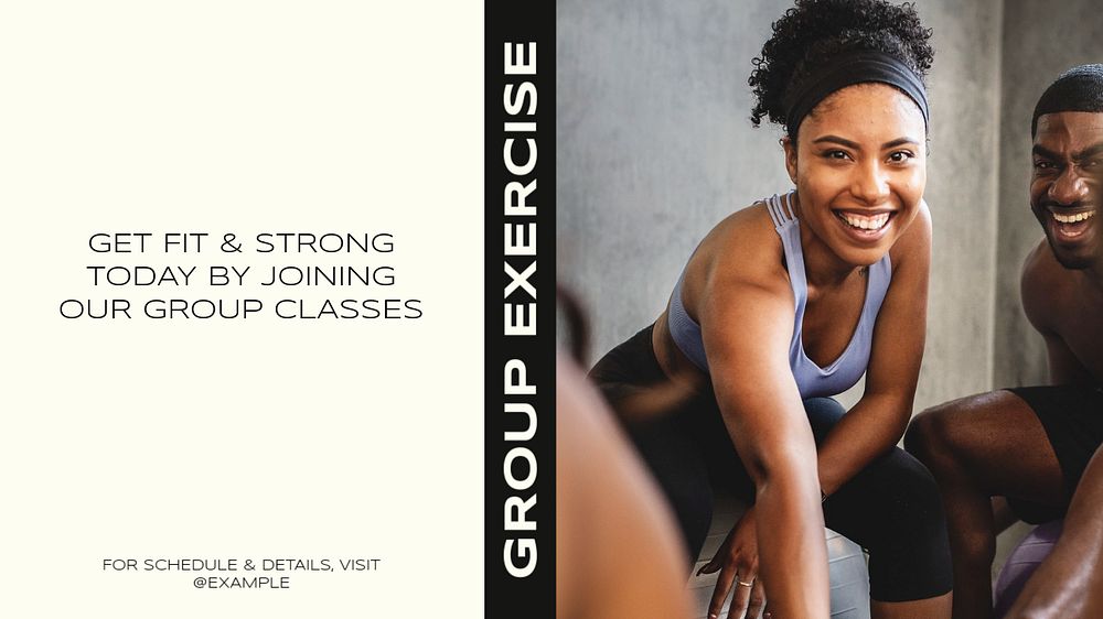 Group exercise blog banner template, editable design