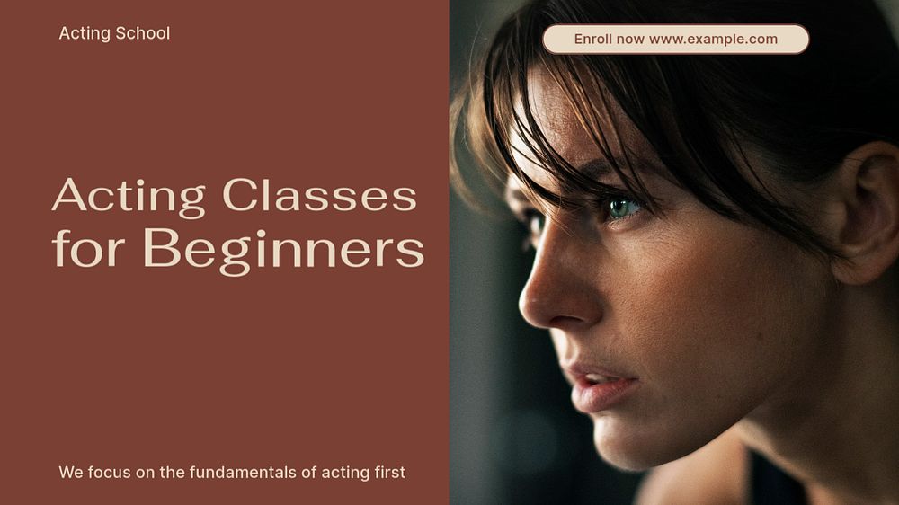 Acting class blog banner template, editable design