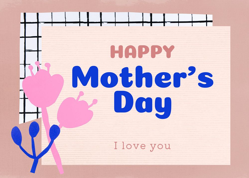 Happy mother's day card template, editable design