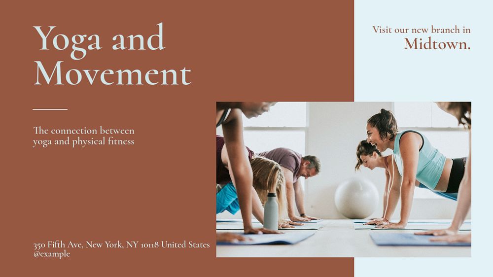 Yoga and movement blog banner template, editable design