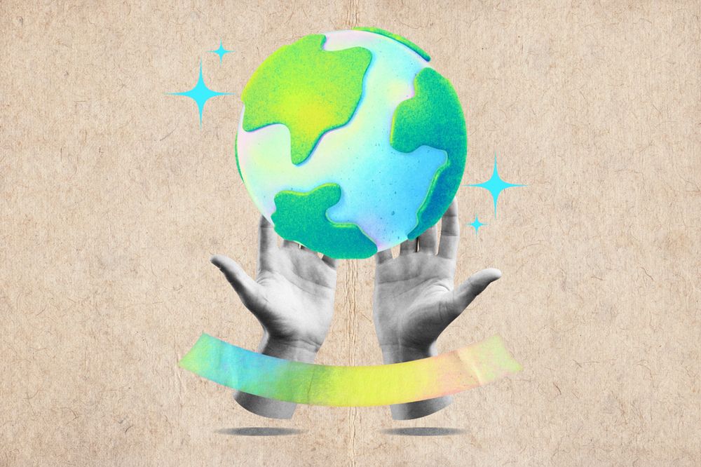 Environmental conservation, editable save the world collage remix