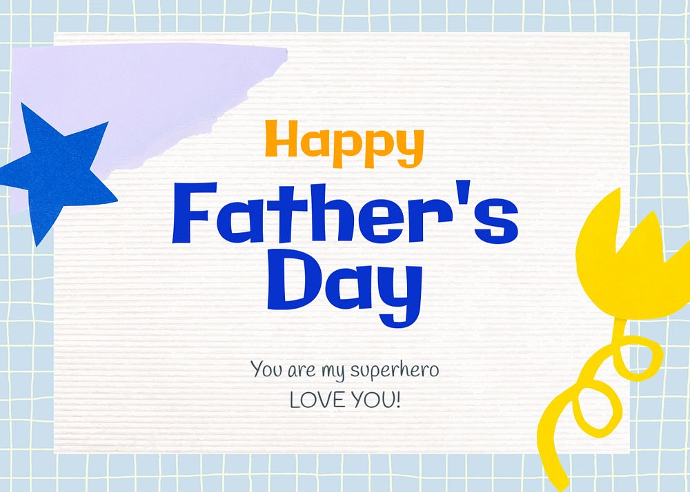 Father's day card template, editable design