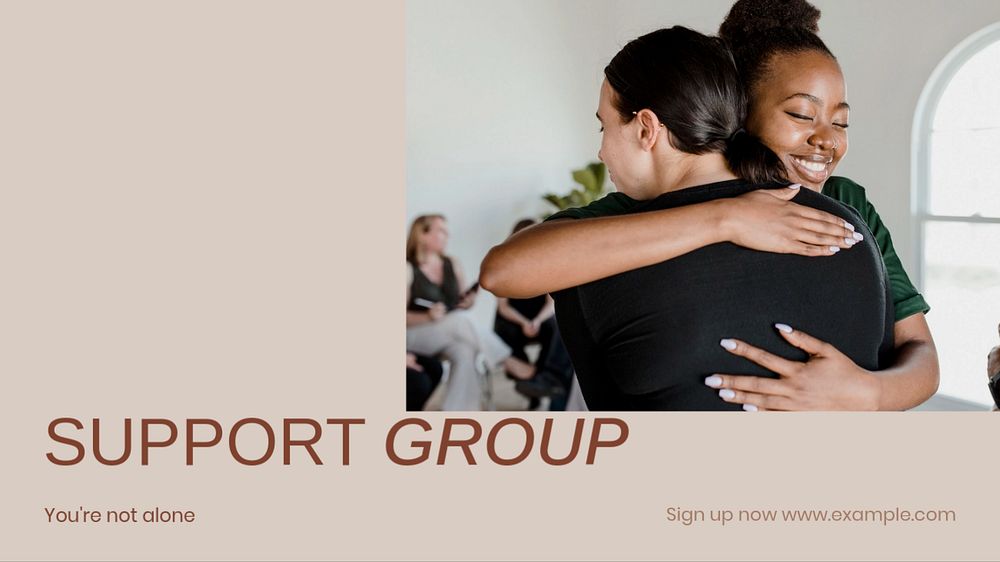 Emotional support group blog banner template, editable design