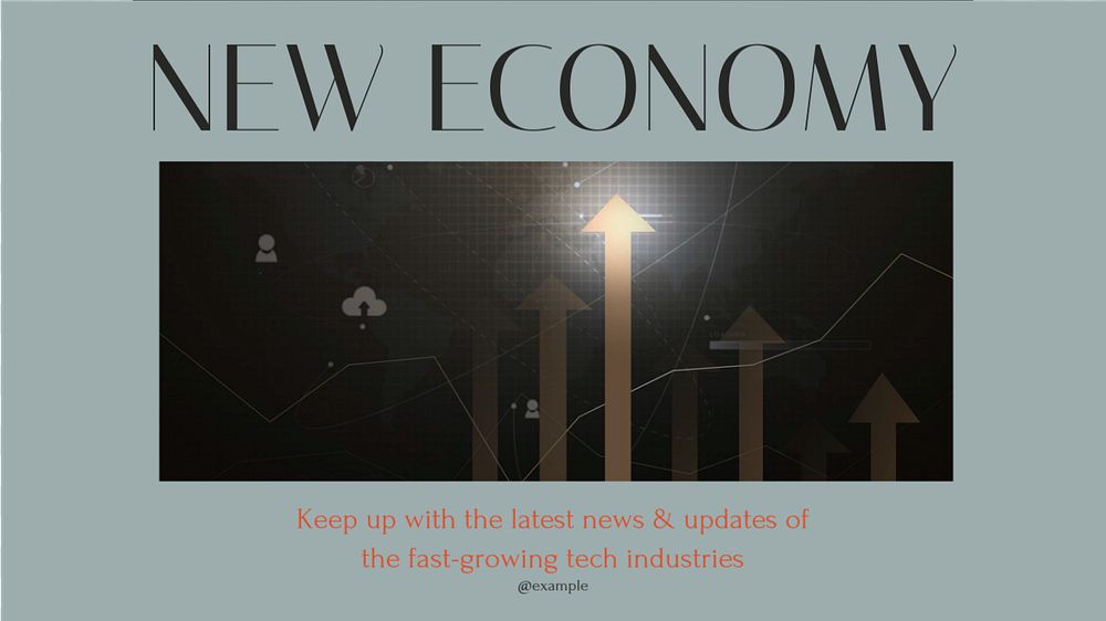 New tech economy blog banner template, editable design