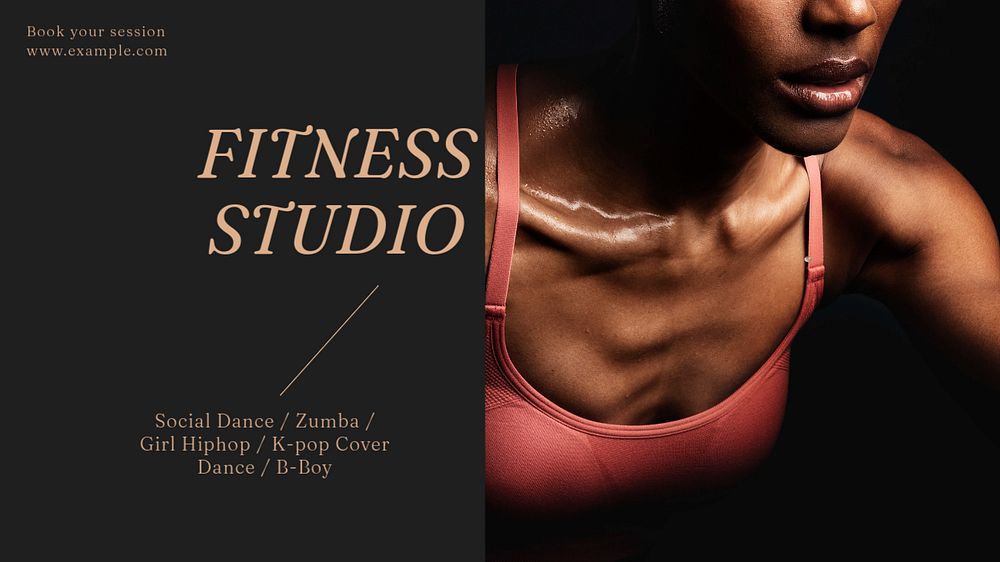 Fitness studio classes blog banner template, editable design