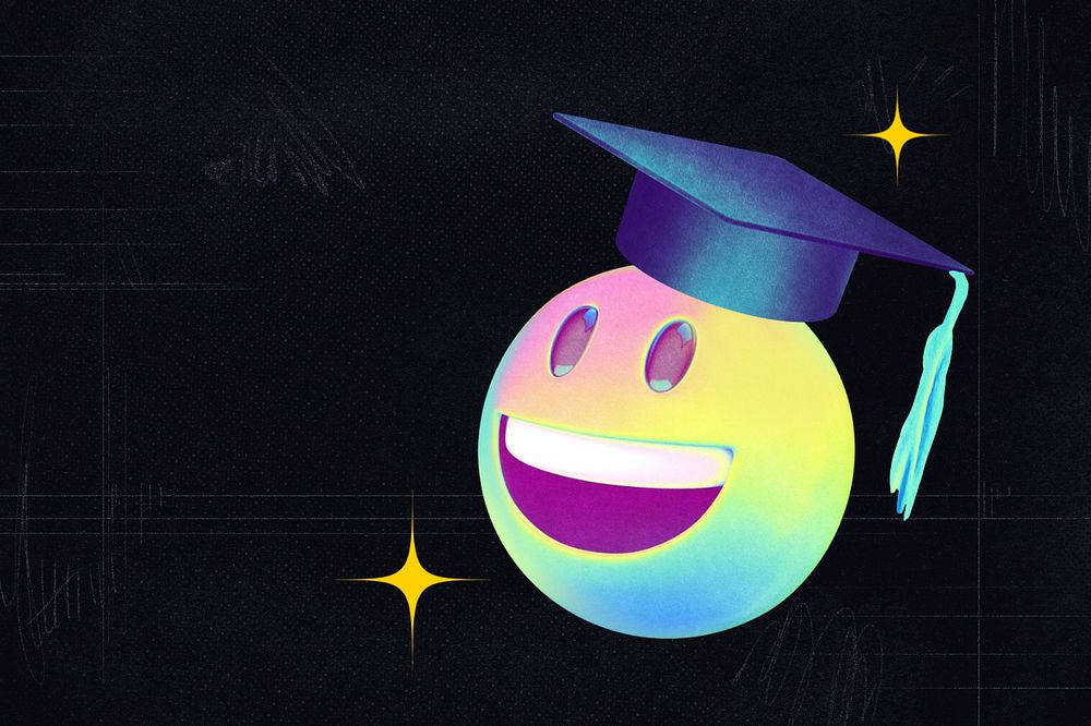 Editable gradient graduated emoticon collage remix