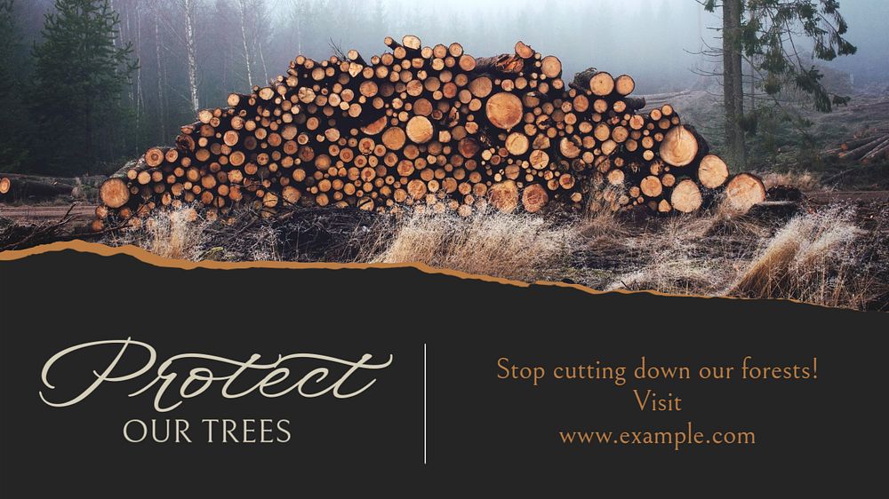 Protect our trees blog banner template, editable design