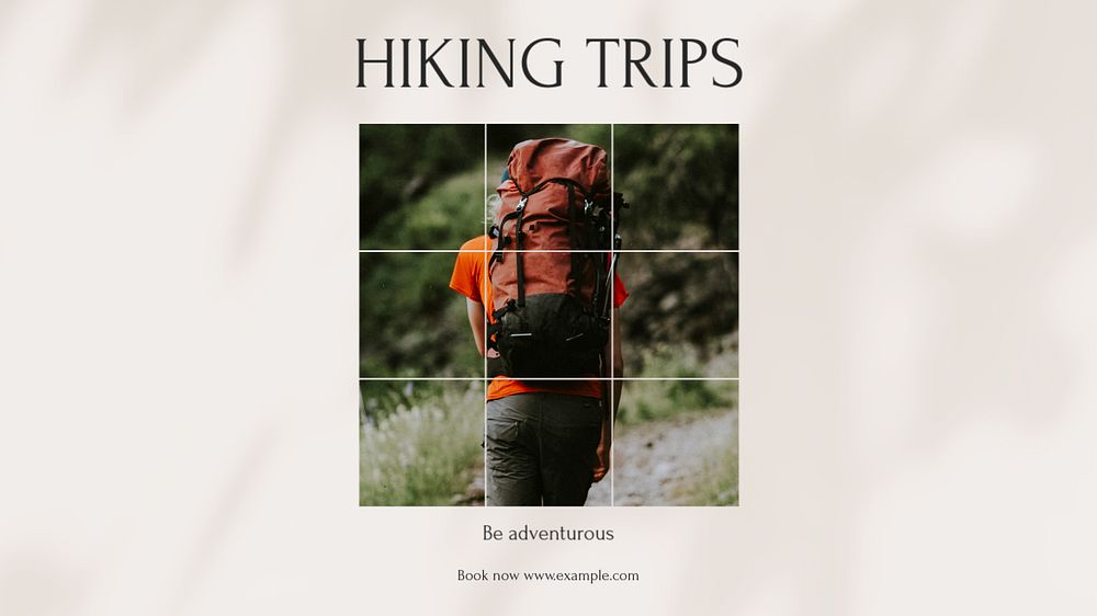 Hiking trips blog banner template, editable design