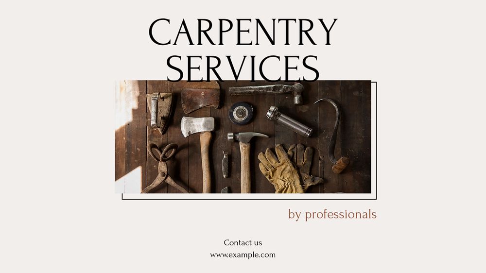 Carpentry services blog banner template, editable design