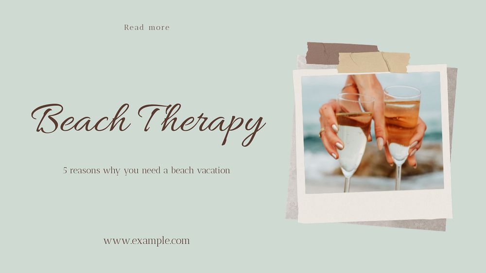 Beach therapy blog banner template, editable design