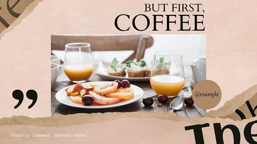 Coffee morning blog banner template, editable design