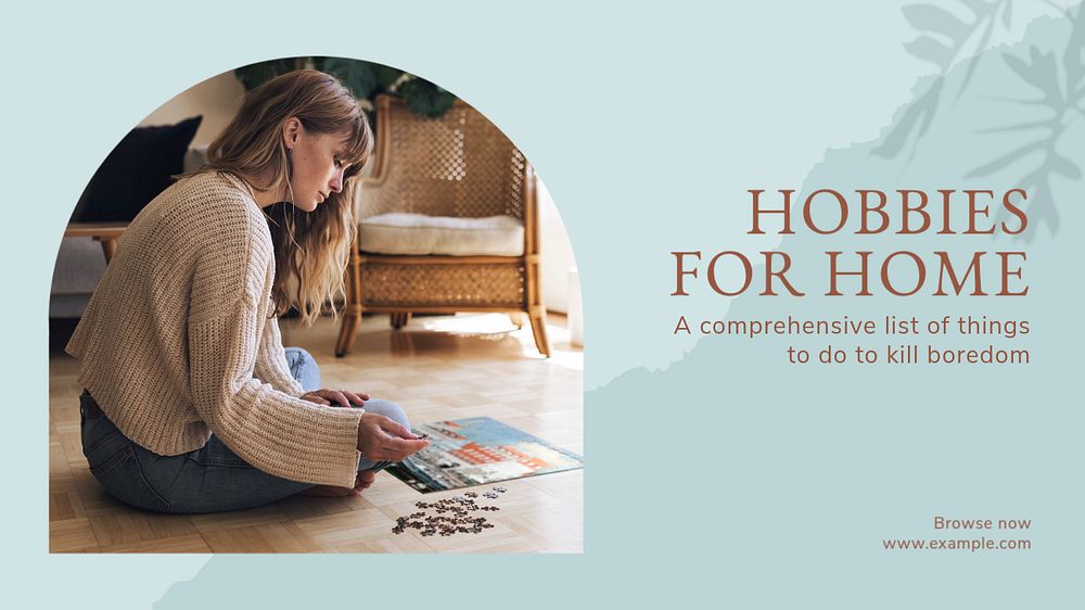 Hobbies for home blog banner template, editable design