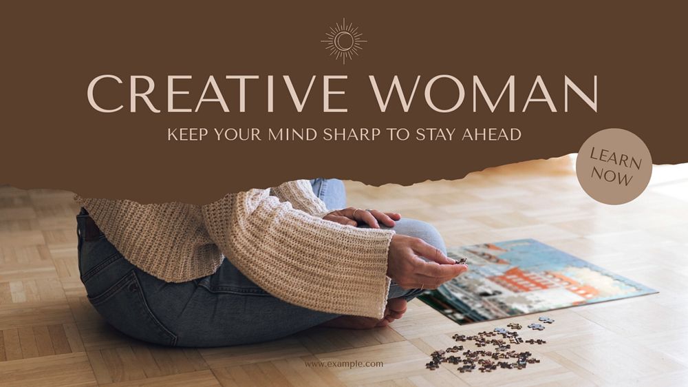 Creative woman blog banner template, editable design