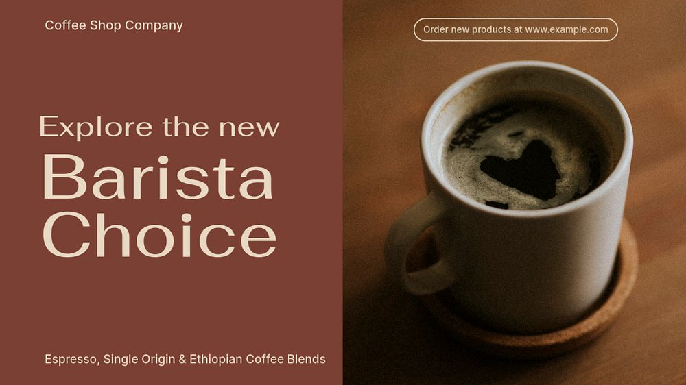 Barista choice blog banner template, editable design