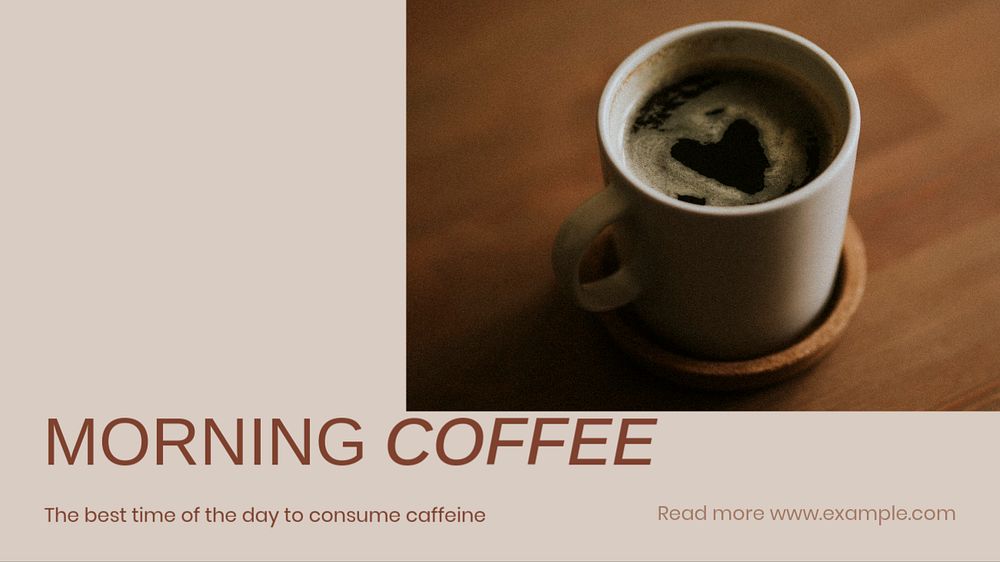 Morning coffee blog banner template, editable design