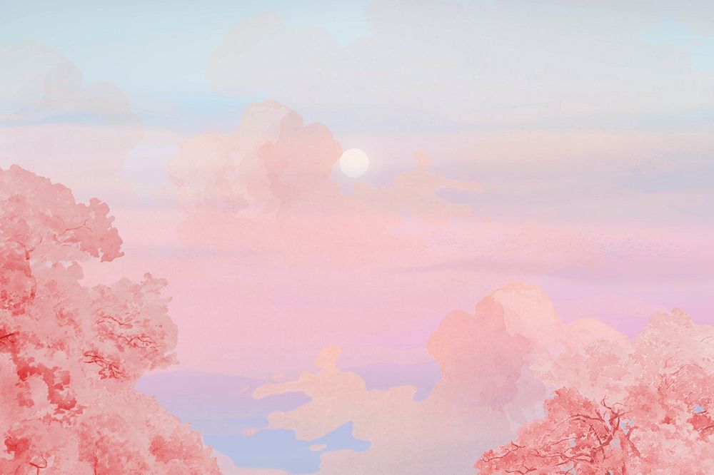 Editable pastel pink sky background