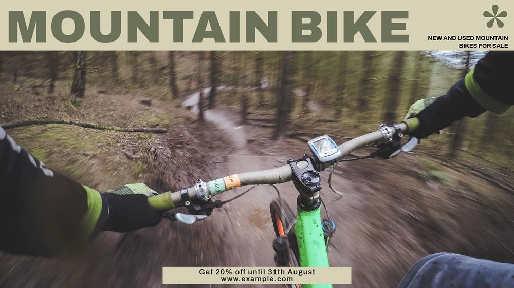 Mountain bike blog banner template, editable design