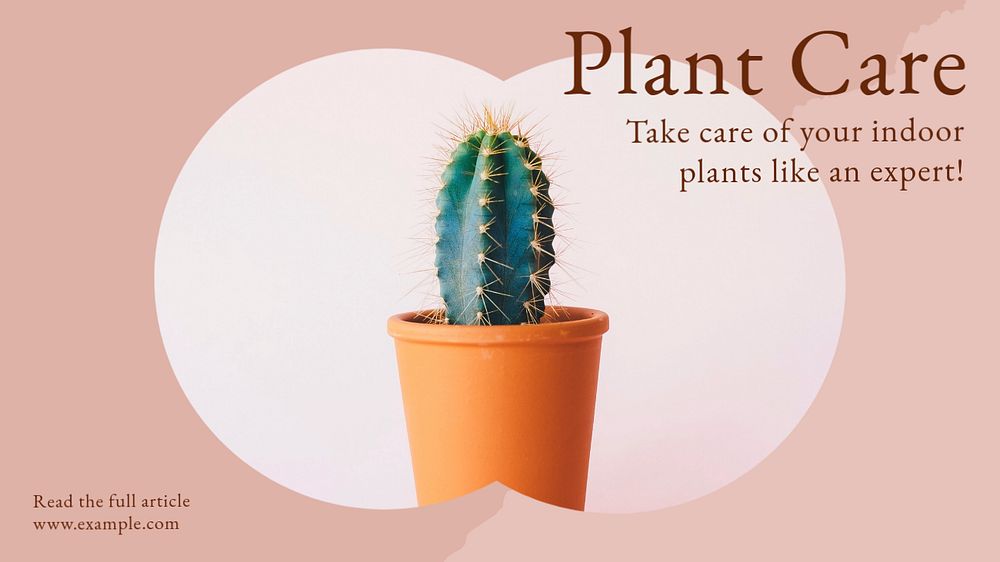 Plant care blog banner template, editable text