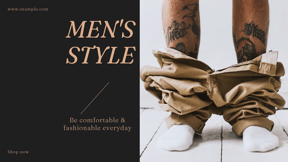 Men's style blog banner template, editable design