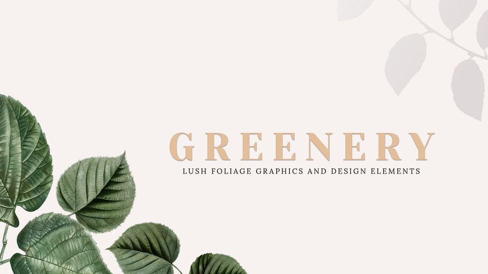 Botanical blog banner template, editable leaf border design