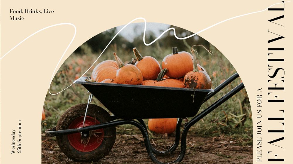 Fall festival, autumn blog banner template, editable design