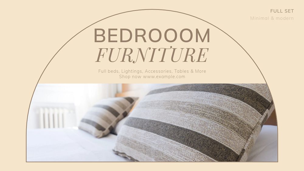 Bedroom furniture blog banner template, editable design