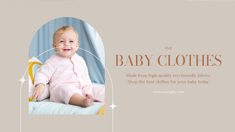 Baby clothes blog banner template, editable design