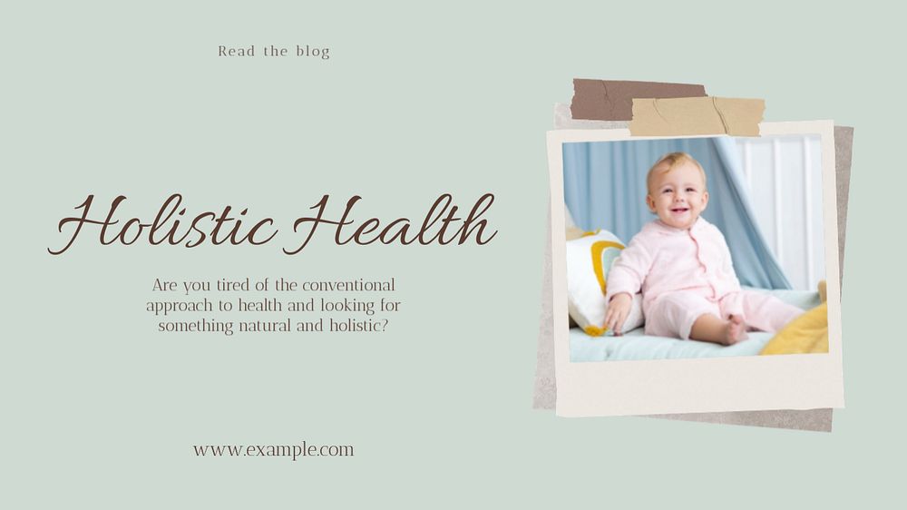 Health natural organic blog banner template, editable design