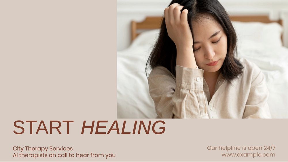 Healing blog banner template, editable design