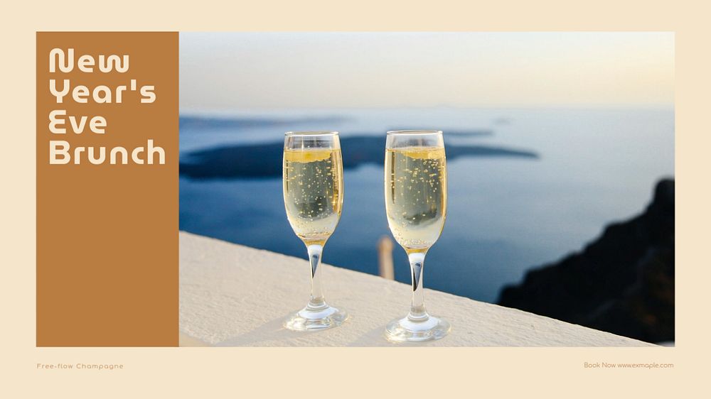 NYE brunch blog banner template, editable design