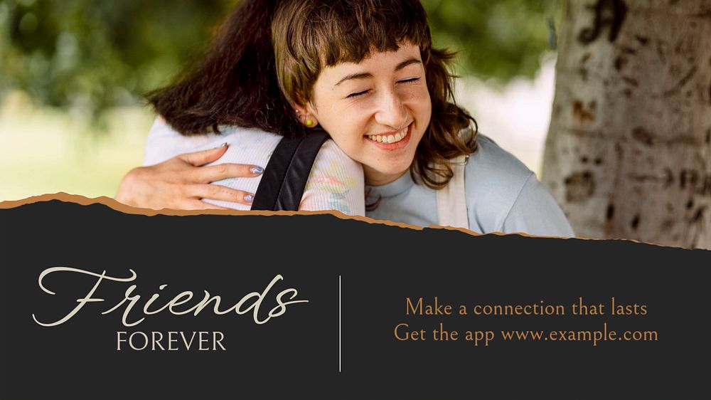 Friends forever blog banner template, editable design