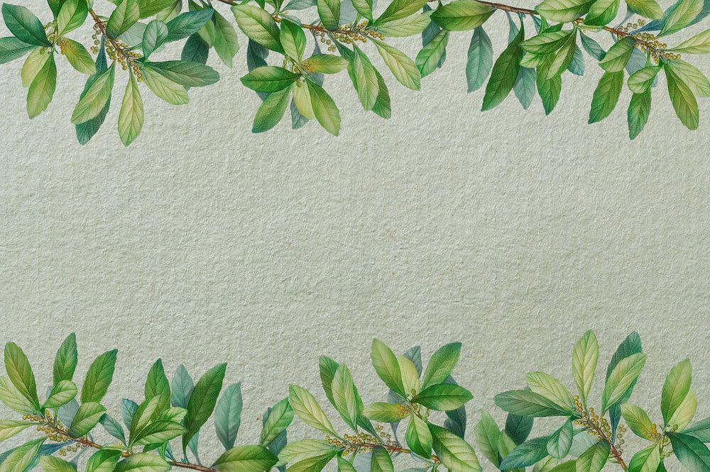 Leaf border green background, editable design